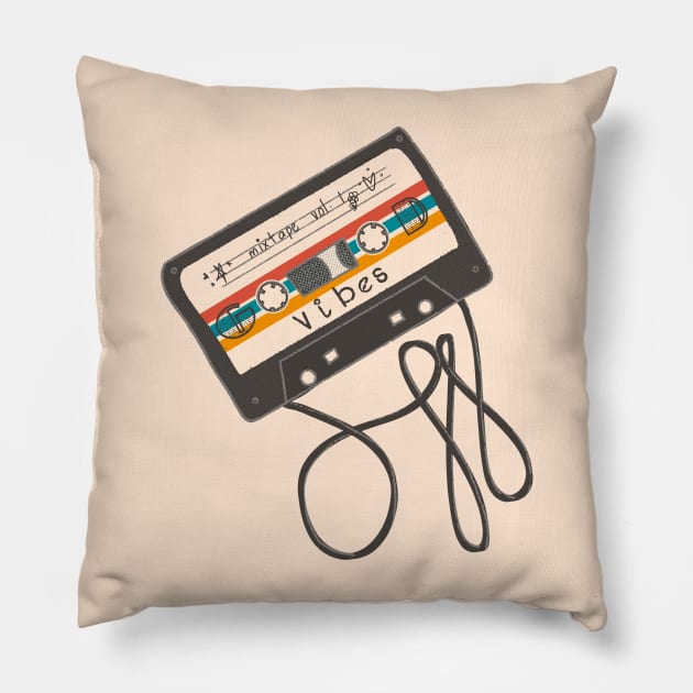 Good Vibes Mixtape vol. 1 Pillow by Fluffymafi