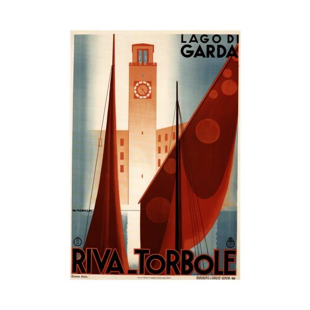 Riva - Torbole on Lake Garda, Italy - Vintage Travel Poster Design by Naves