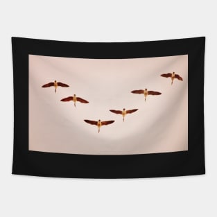 Geese Flying In 'V' Formation Tapestry