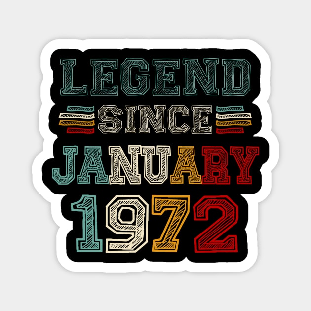 51 Years Old Legend Since January 1972 51st Birthday Magnet by Brodrick Arlette Store
