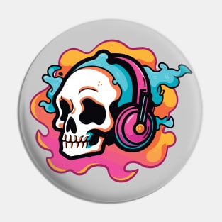 Music in My Bones. Colorful Skull Wearing Headphones. Creepin it real Pin