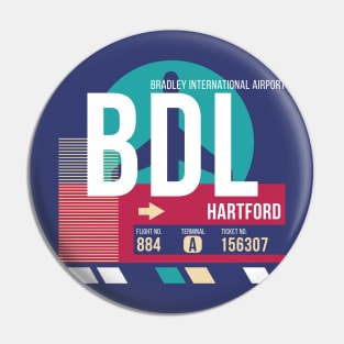 Hartford, Connecticut (BDL) Airport Code Baggage Tag Pin