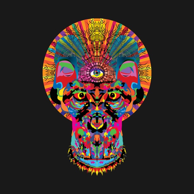 The Higher Primate - Psychedelic Mandala by Illumin8or