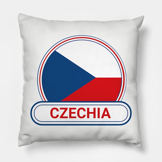 Czechia Country Badge - Czechia Flag Pillow by Yesteeyear