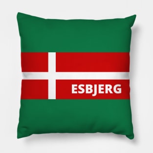 Esbjerg Denmark in Danish Flag Pillow