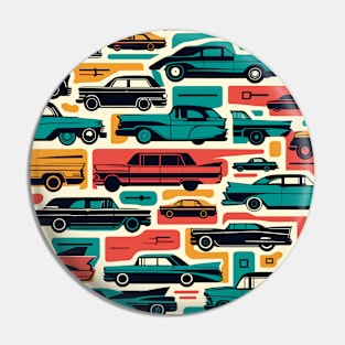 Vintage Retro Cars Pattern Pin