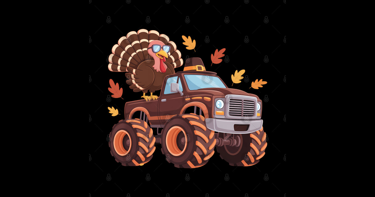 Thanksgiving Turkey Riding Monster Truck - Thanksgiving Turkey Riding ...