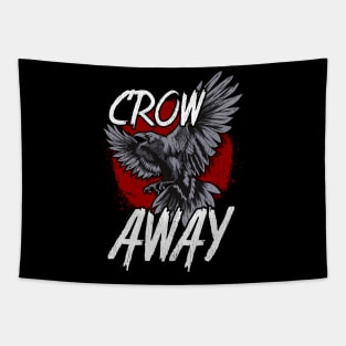 Crow Away Pun Funny Antisocial Gamer Introvert Tapestry