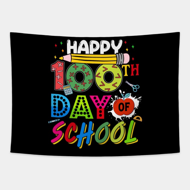 Happy 100 Days of School 100th Day of School Teacher Kids Tapestry by Jhon Towel