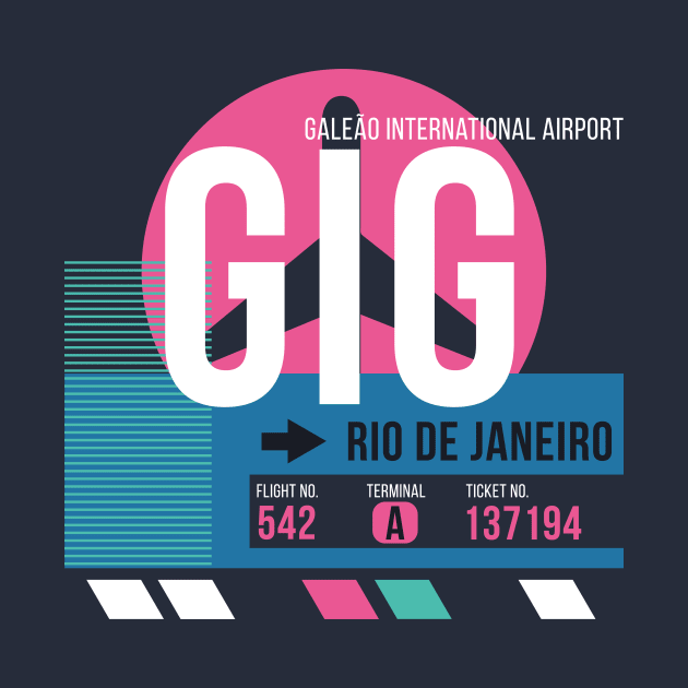 Rio de Janeiro (GIG) Airport Code Baggage Tag by SLAG_Creative