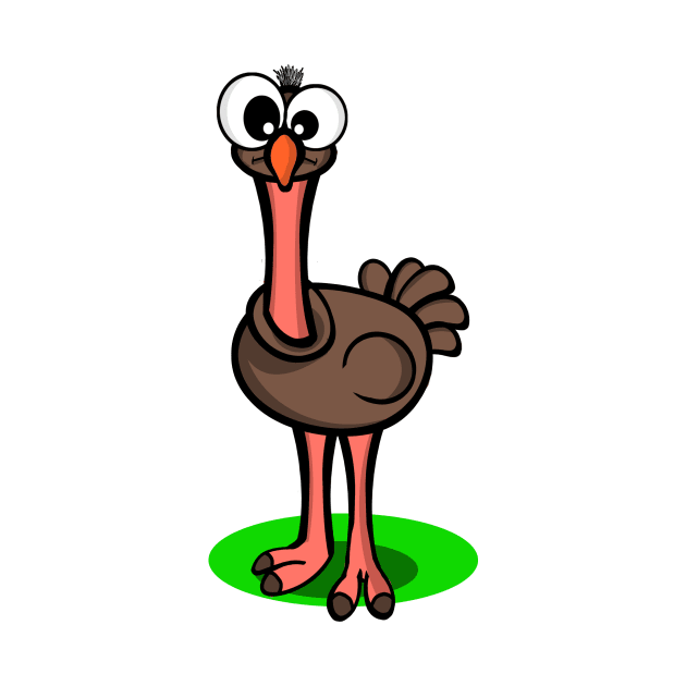 Cartoon Ostrich by RG Illustration