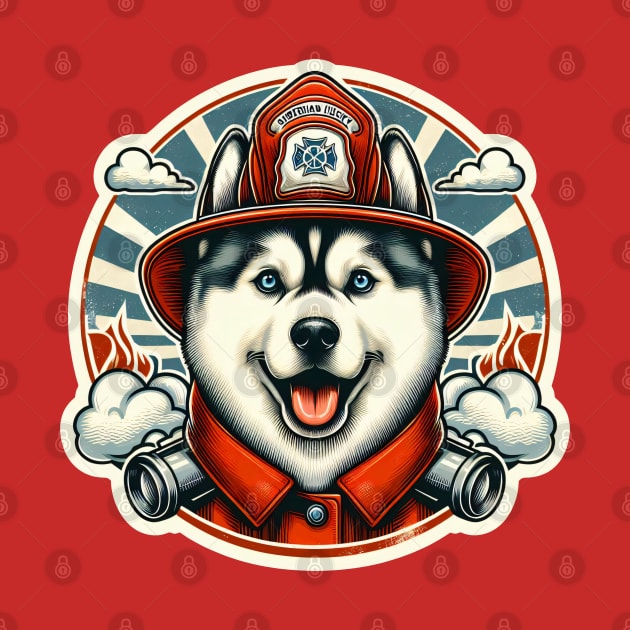 Husky Fireman by k9-tee