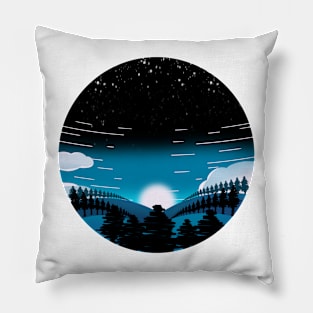 Pine Tree Night hills Pillow