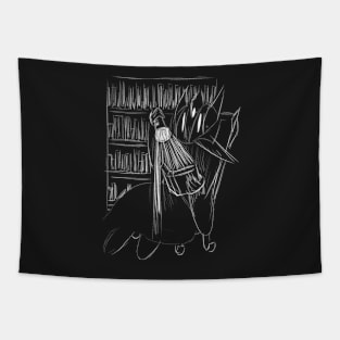 Reading a book in the dark Tapestry