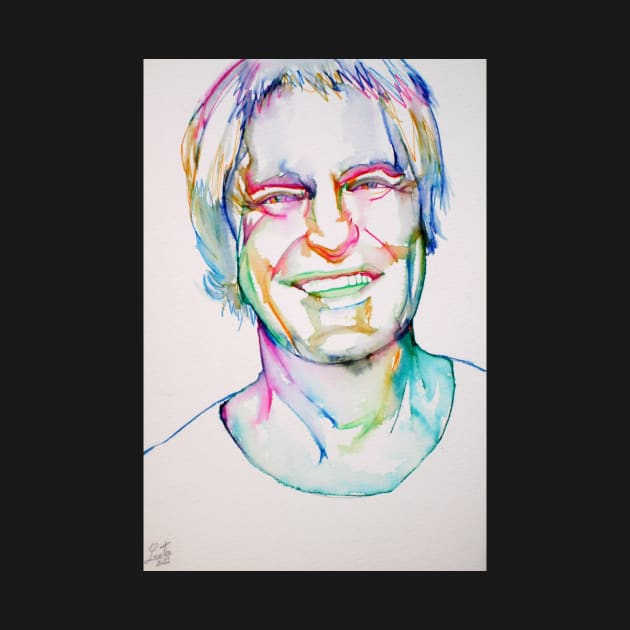 TIMOTHY LEARY watercolor and ink portrait by lautir