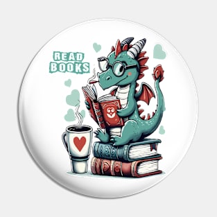 Funny Dragon Read Books book lovers Pin