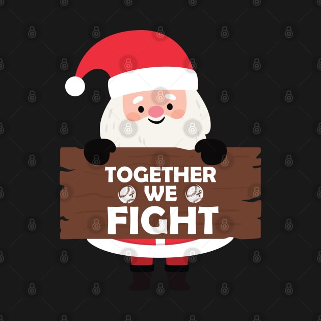 Santa Together We Fight Breast Cancer Pink Ribbon Christmas by DesignHND