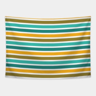 Stripes Print Pin Up Gold Teal Aqua Pattern Tapestry