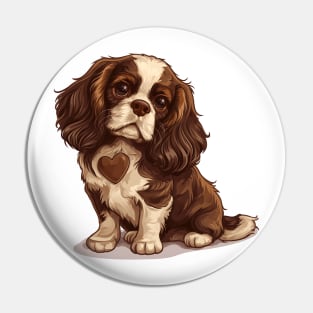 Valentine Cavalier King Charles Spaniel Shaped Chocolate Pin