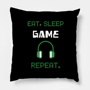 Eat Sleep Game Repeat ( White) Pillow