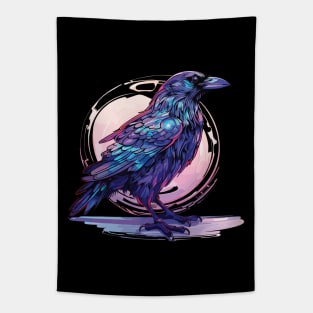 Holographic Raven Halloween Design Tapestry