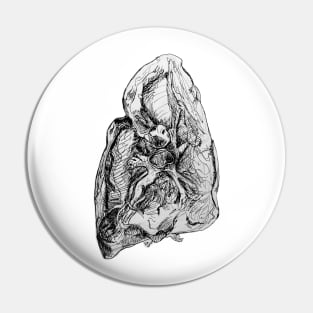 Medial Lung Pen and Ink Drawing Pin