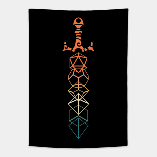 80s Retro Dice Set Sword Tapestry