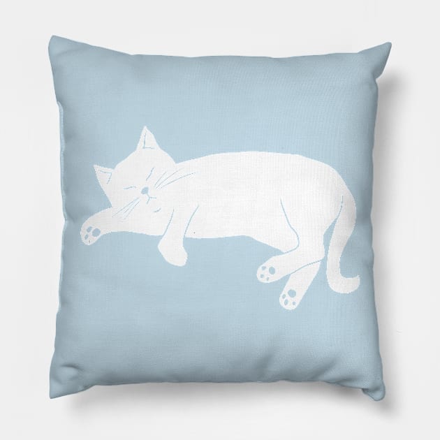 White cat. Pillow by SharandinaArt