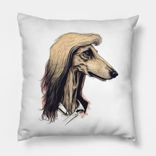 Greyhound With Mullet Pillow