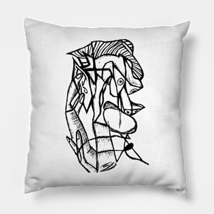 Cubist Self Portrait Pillow