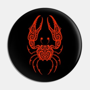 Red Cancer Zodiac Sign Pin