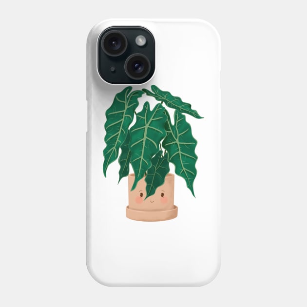 Cute Plant Illustration, Alocasia Illustration Phone Case by Gush Art Studio 1