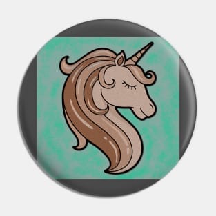 cute brown unicorn Pin