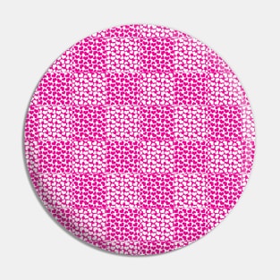 Checkered Love in Magenta and White Pin