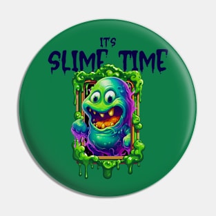 Slime Slimy Gross Halloween Ghost Pin