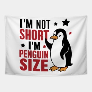 Penguin-Sized Pride: Embrace Your Height Tapestry