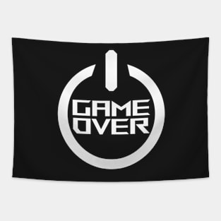 Game Over White Tapestry