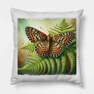 Pop Pearl-bordered Fritillary - Watercolor Butterfly Pillow