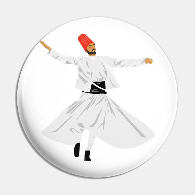 Sufi Dervish Whirling Art Pin by boholoc0