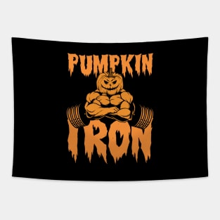 Halloween Pumpkin Barbell Iron Tapestry