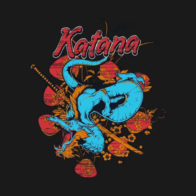 flying dragon with katana flourish by TADYSHOP