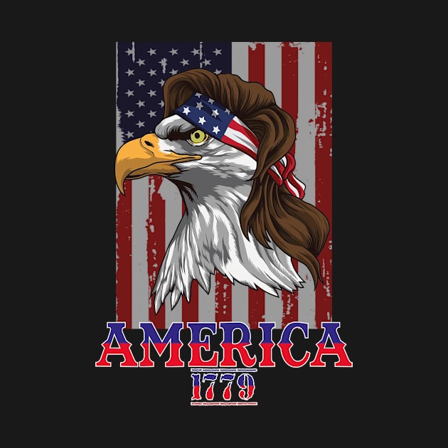 Eagle Mullet 4th Of July USA American Flag Merica Mericaw by Saad Store 