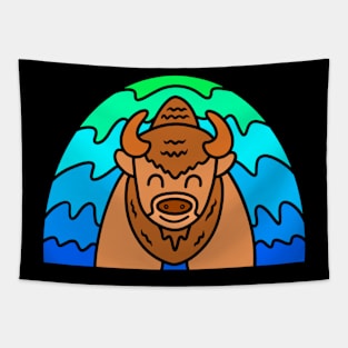 Funny Wood Bison Tapestry