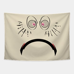 Sulky and mad feeling face Tapestry