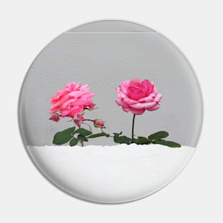 Happy Pink Roses Pin