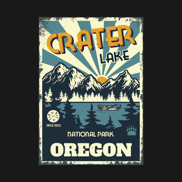 Crater Lake Retro by Tamie