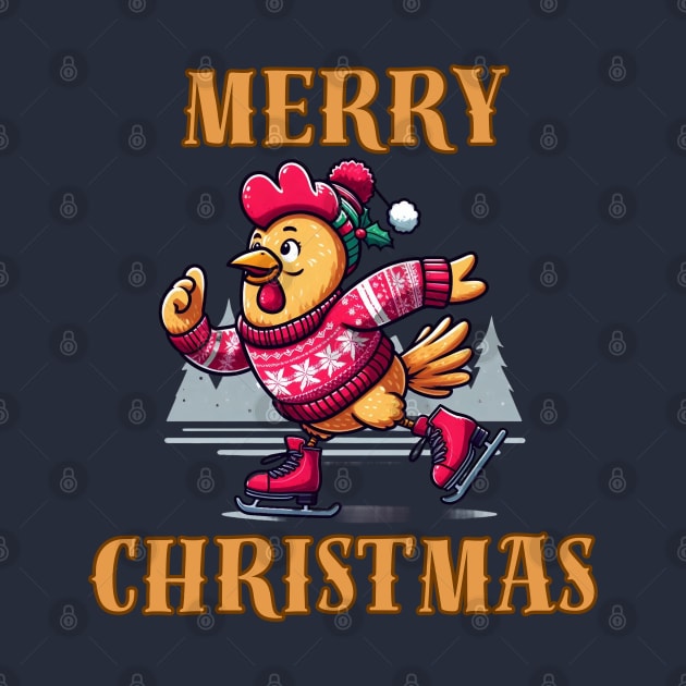 Chicken Merry Christmas by BukovskyART