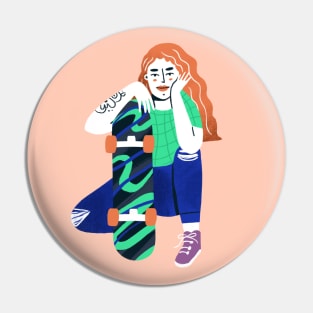 Skater Girl Pin