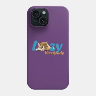 Lazy Cat Weekends Phone Case