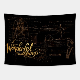 Wonderful Things - King Tut & Howard Carter (DARK) Mask Tapestry